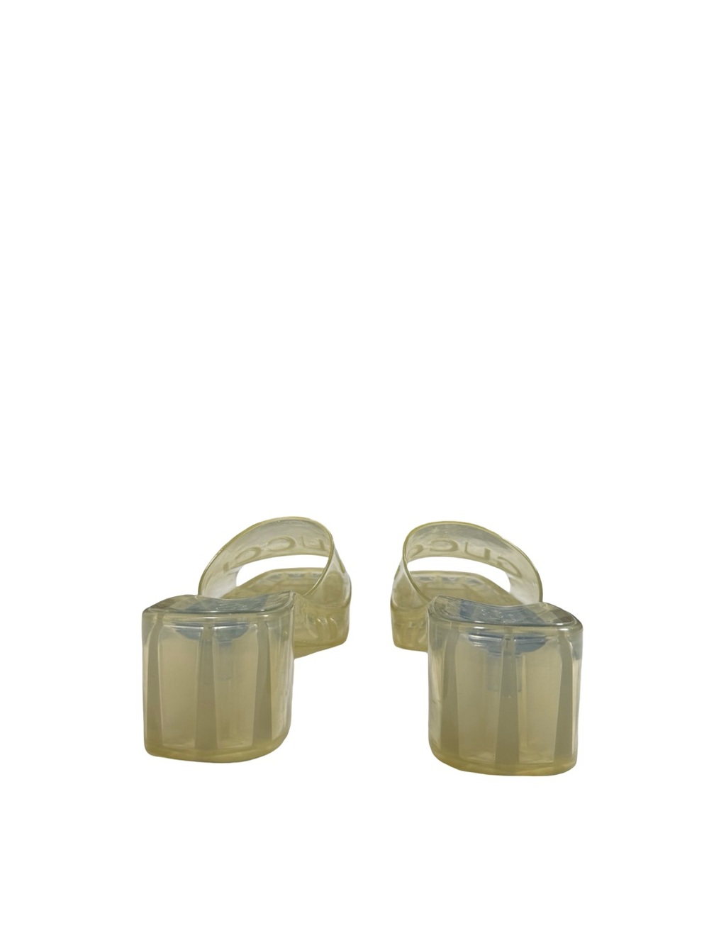 Gucci Rubber Jelly Slides Sz Us 6 EU36 Transparent Chunky Heel Designer Sandals - Picture 3 of 12